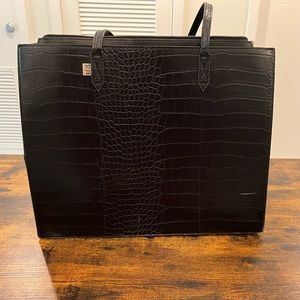 Large black work tote